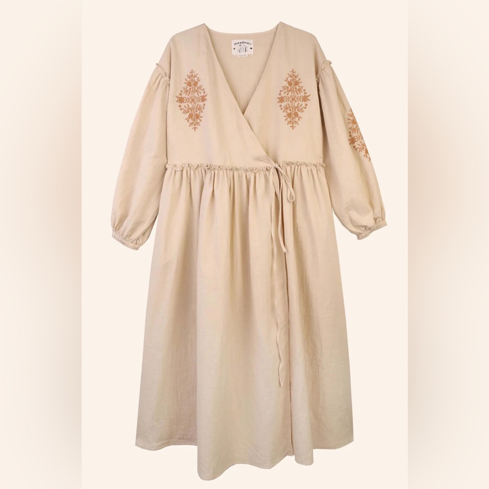 Meadows Kobus Wrap Dress in Ecru
